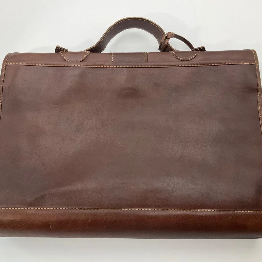 VTG Sudhaus 80's Leather Briefcase Key Detachable Strap Minimalist Old Money